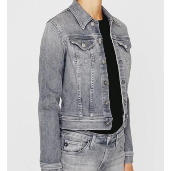 AG Adriano Goldschmied Robyn Jean Jacket Dark Gray Slim Pockets Sz XS NEW - Picture 2 of 13